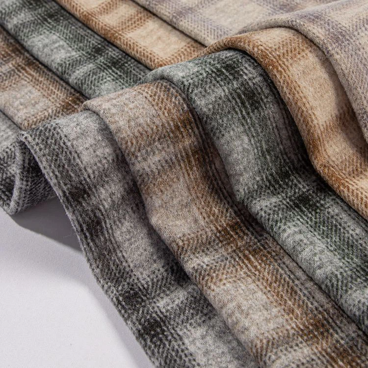 brushed check fabric53131796978