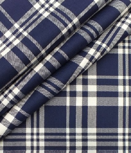 dark blue 100 cotton checkered checks unstitched for casual use 946